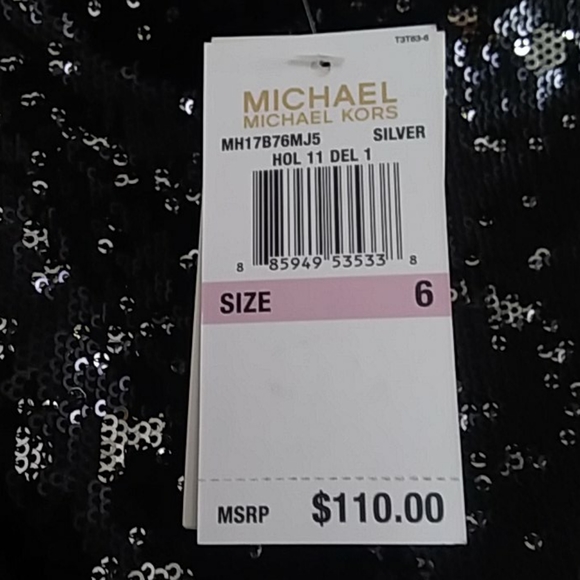 Michael Kors Black & Silver Sequined Miniskirt NWT - Picture 5 of 16
